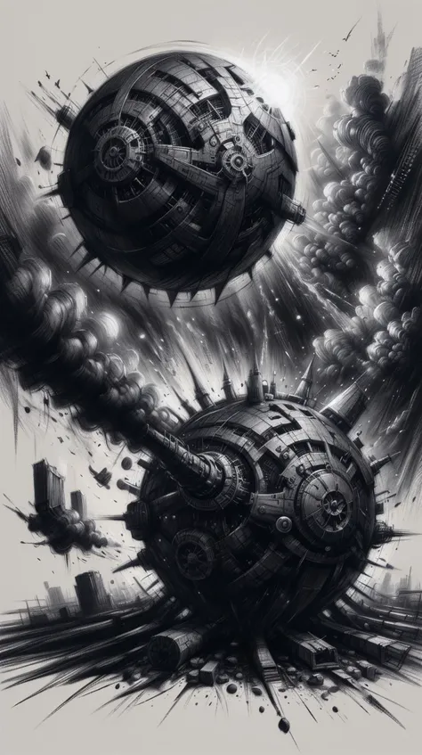 <lora:CharcoalDarkStyle:1> CharcoalDarkStyle solarpunk, Charcoal sketch, rough, dark, black background, (Masterpiece:1.3) (best quality:1.2) (high quality:1.1)