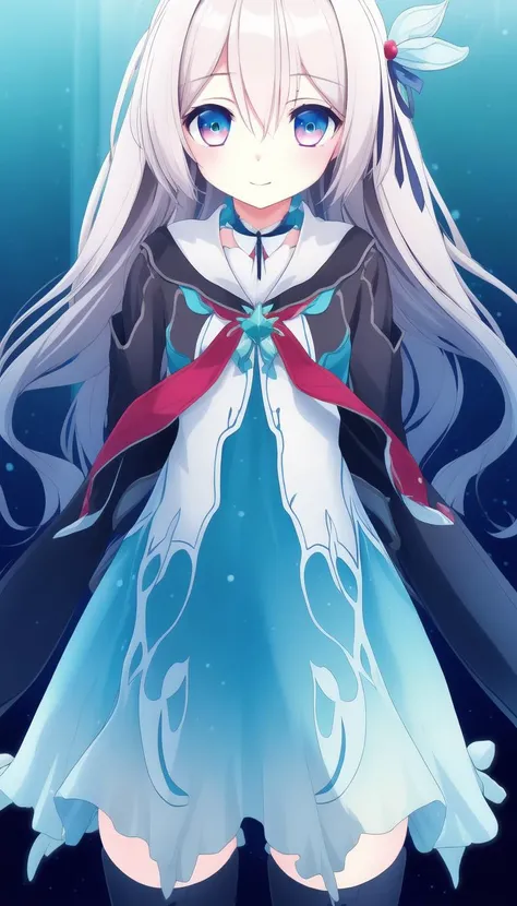 masterpiece, best quality, <lora:yutamix-extra-twinkle:0.6>, yutamix-extra-twinkle, hair ornament, (Gently undressing:1.2), sleeves, Pervert girl, firefly-star-rail, Gradient hair, Light blue eyes Red eyes, Turquoise gradient dress, <lora:firefly-star-rail:0.7>