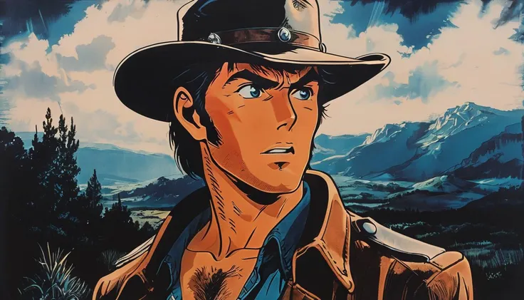 impactful paint of Vintage Anime of Clint EastwooD in the Old Wild West <lora:Vintage_Anime:0.8>, highly detailed, 8k, sharp, professional, clear, high contrast, high saturated, , vivid deep blacks, crystal clear