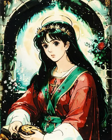 "The life of Saint Elizabeth of Hungary", <lora:Vintage_Anime:1>