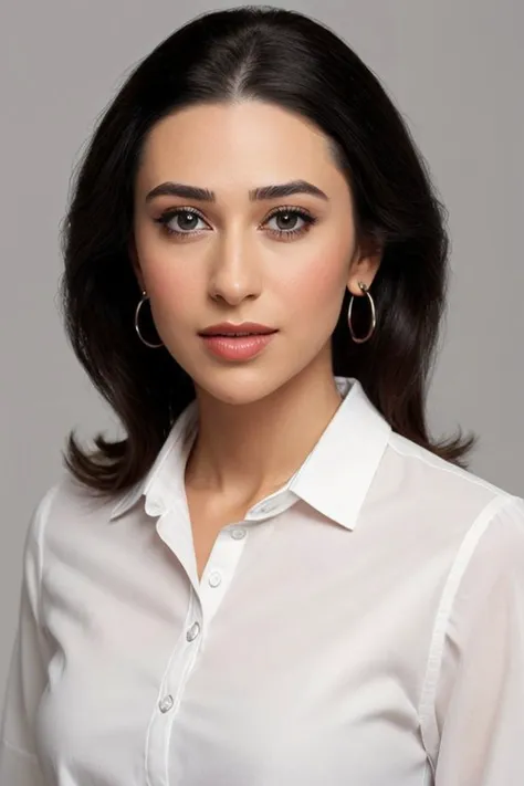 photo of (kkp woman:1), <lyco:Karisma_g3_Locon:1>, professional headshot photo, collared blouse, 20 megapixel, canon eos r3