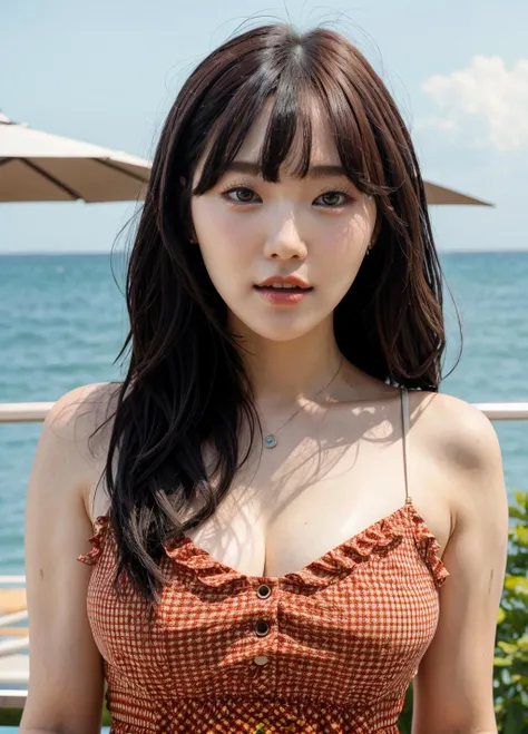 yf_kbj,<lora:Yoon_Froggy-4 (9):0.7>,sundress,head zoom,front view,