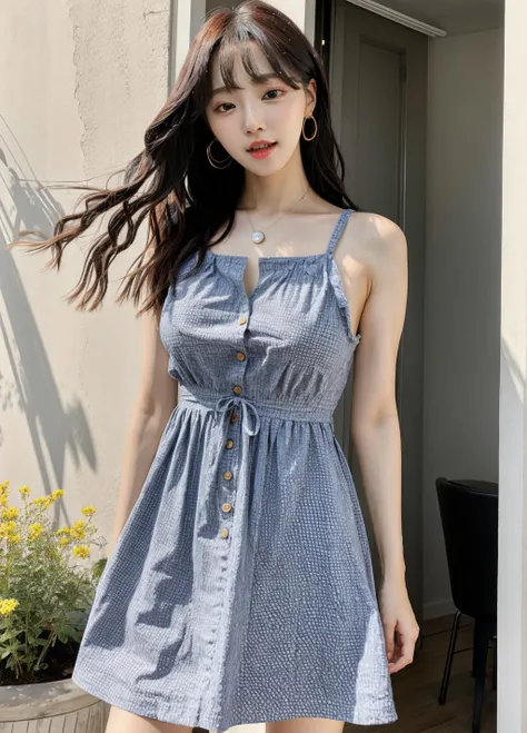 yf_kbj,<lora:Yoon_Froggy-4 (9):0.7>,summer dress without cleavage,