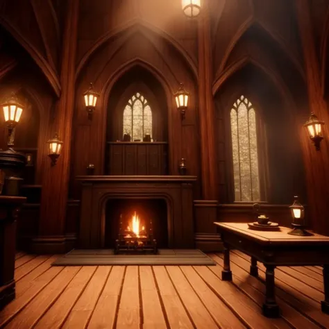(inside common room, fireplace,gryffondor) dark,(wide view),(H0GLEGACY),(1800s),(dusk)