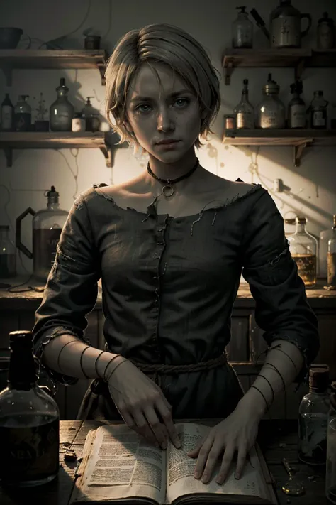 ((ultra detailed, masterpiece, best quality))
<lora:Outlast2Val:0.8>
Outlast2Val, solo, short hair, in a hidden alchemist's laboratory, surrounded by bubbling potions, ancient tomes, and magical artifacts