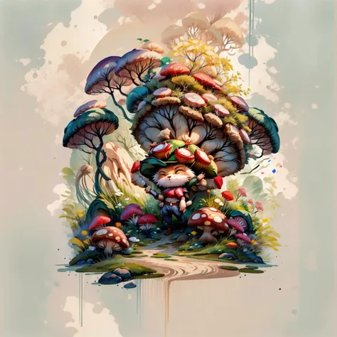 mushroom, mushroom field, 1boy, teemo, fur, furry, closed eyes, walking in the mushroom forest, best quality, masterpiece <lora:teemo:1>  <lora:add_detail:1> night <lora:league_of_legends_offset:1> <lora:ink-0.1-3-b28-bf16-D128-A1-1-ep64-768-DAdaptation-cosine:1>