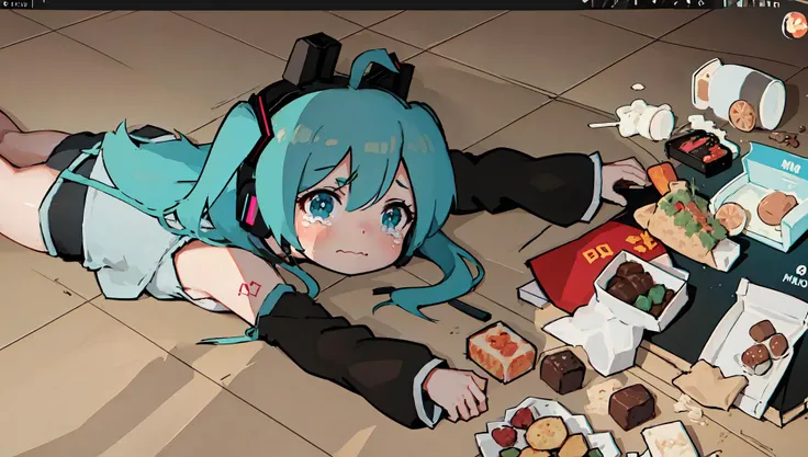 upper_body, hatsune_miku, street, food, crying_with_eyes_open, sad, <lyco:apuspill:0.8>,, <lora:add_detail:-1>, intricate, absurdres, insane details, 8k uhd, professional color correction, post-processing, full body,