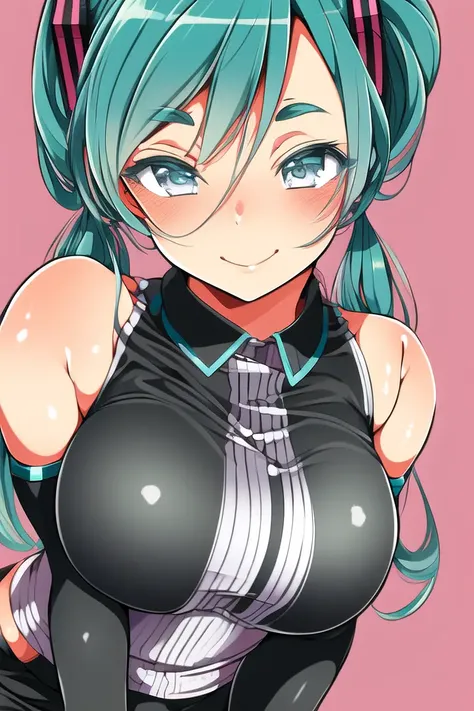 (best quality, masterpiece1.2), detailed,1girl, solo,looking at viewer,simple background, , uwu, curvy, upper body, close-up
standing ,smile ,detailed eyes , detailed face,realistic, adorable face , cute, hatsune miku, log eyelashes, thick eyebrows,
<lora:beautifulDetailedEyes:0.5>,elbow hand out of frame, <lora:maronMaronStyle-20:1.2>,maronMaron