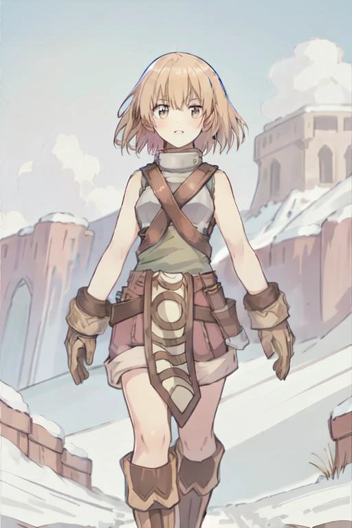 (masterpiece, top quality, best quality, official art, beautiful and aesthetic:1.2), 1 girl,
Atop a snow-covered mountain peak, against a backdrop of icy blue hues, a resolute -yeld giwith wild, untamed magenta hair, donning fur-trimmed attire, gazes out into the vast expanse, preparing for an epic journey.
,(ragnarok_novice)
<lora:ragnarok_novice_v2:1>