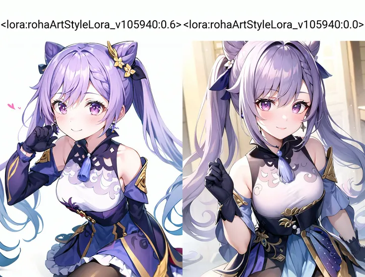 looking at viewer, blush,
small girl dancing, white dress,
<lora:nahida_bs4_unet_2e-4_te_1e-4_dim64_alpha_32_768-000060:0.8> <lora:rohaArtStyleLora_v105940:0.6>