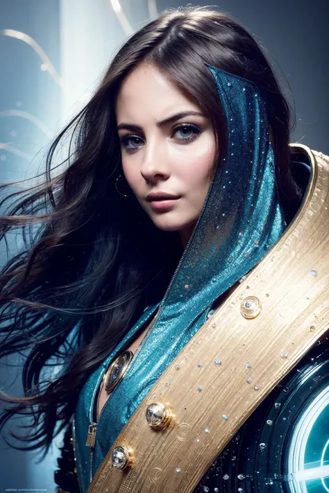 <lora:Willa_Holland:0.85> image of the stunning metallic android looking at the lights, in the style of futuristic spacecraft design, light amber and blue, photorealistic portraits, macro zoom, elegant, emotive faces, swirling colors, photo-realistic, Antonio Mora, (intricate details, hyperdetailed:1.15)