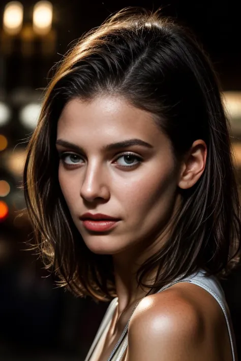 A photo of a beautiful cute young woman medium hair, <lora:DETAIL_SLIDER_BY_STABLE_YOGI:0.8> ighly detailed>, beautiful bone structure, [[[[fractal glass]]]], stunning [[[glowing]]]] face, realistic shaded lighting, by Artgerm, Tom Bagshaw, Arthur Adams, Marina AbramoviÄ, Wadim Kashin, trending on Artstation