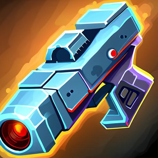 best quality, masterpiece, very high resolution, highly detailed, futuristic laser gun, stylized game icon