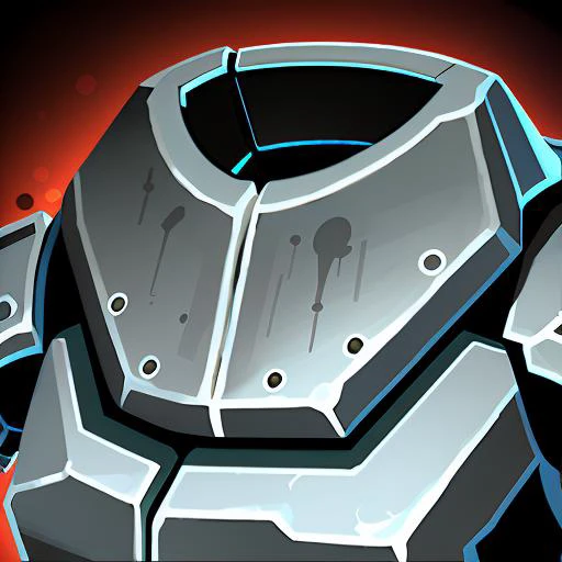 sci-fi metal chestplate, stylized game icon