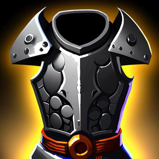 medieval armor, stylized game item, artstation, deviantart, game icon, no reflexion, whole solid black background