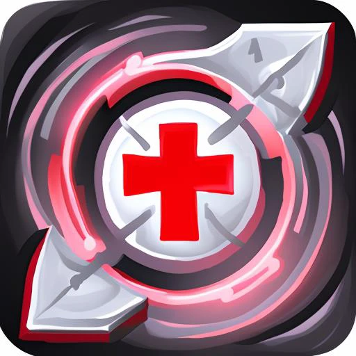 best quality, masterpiece, very high resolution, highly detailed, glowing red cross rune, stylized game icon