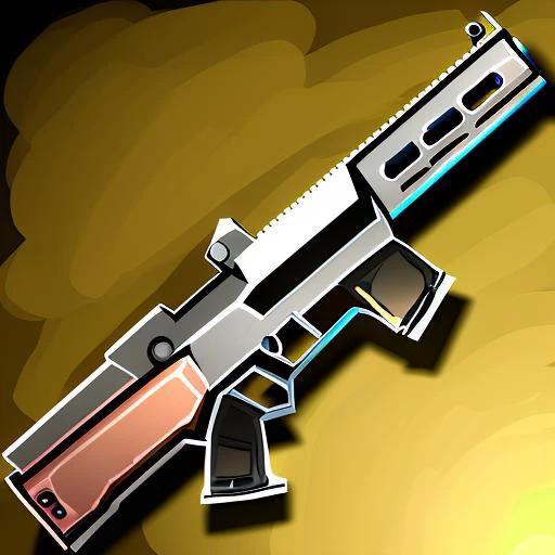 modern assault rifle, stylized game icon