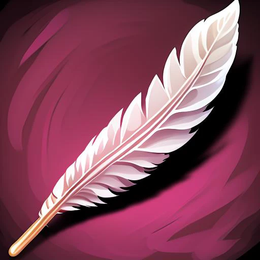 best quality, masterpiece, very high resolution, highly detailed, angel feather, stylized game icon