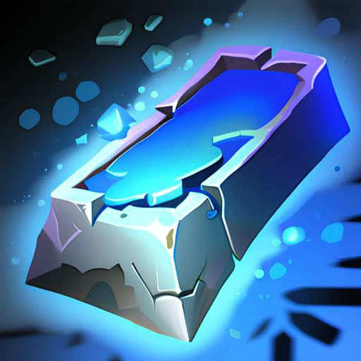 azure steel ingot, stylized game icon