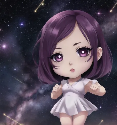 chibi, constellation, (1girl, solo:1.2), (chibi:1.3), eyeliner, eyelashes, looking at viewer, (shiny skin:0.16), (pale skin:0.33), (body blush:0.38),