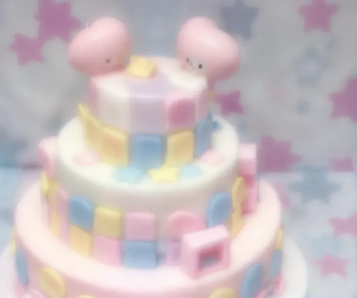 pastel pink babycore <lora:pastel pink babycore:0.89> toy birthday cake