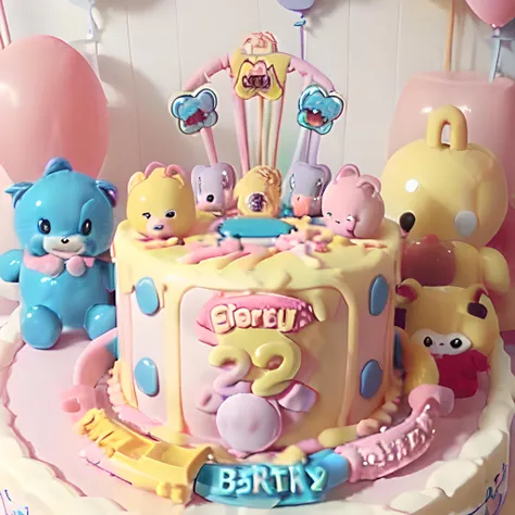 pastel pink babycore <lora:pastel pink babycore:0.89> pastel toy birthday cake
