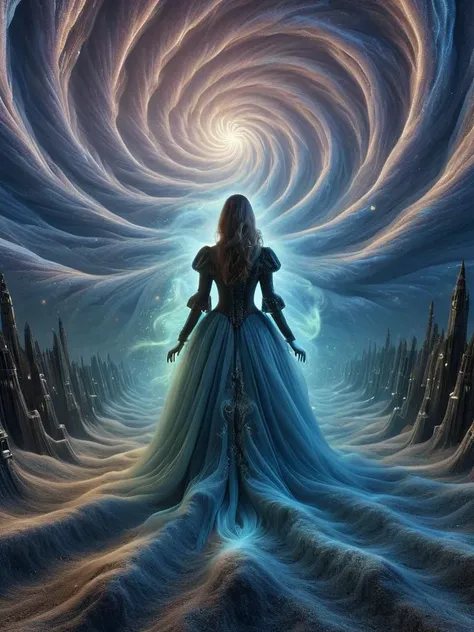 award-winning photography of a surreal gothic poltergeist with mischievous haunt in an abstract and colorful wonderland, UV fluorescence brings to life the ethereal beauty of a swirling nebula, magical, whimsical, fantasy art concept, steampunk, intricate details, best quality, masterpiece, ultra sharp, hyper realistic, realism, <lora:Abstract_Landscapes:0.95> <lora:Epic_Surreal:1>