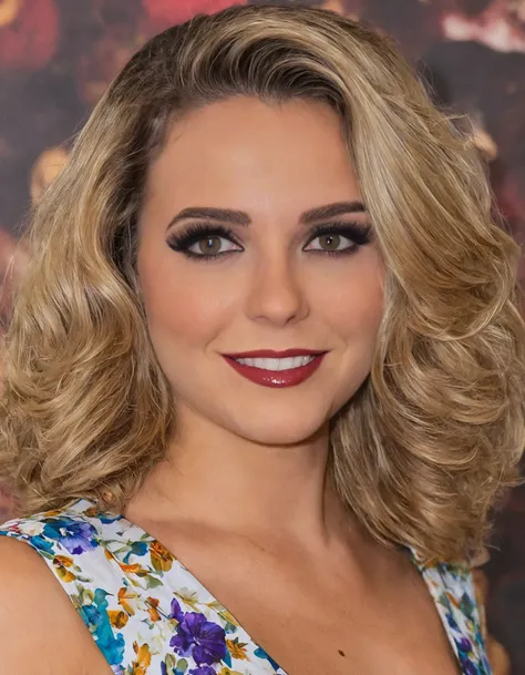 A woman in a vintage-inspired floral dress, her hair styled in loose waves, with a confident and radiant expression, 
masterpiece, best quality, intricate detail,  realistic, photo \(medium\),   <lora:MiaMalkova:0.9> ohwx woman, ohwx