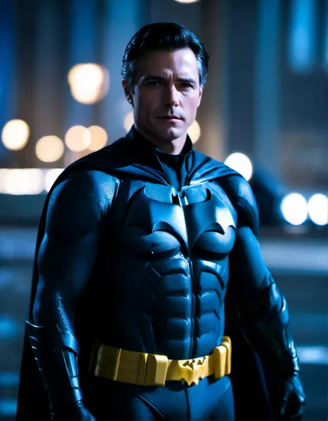 cinematic photo Bruce Wayne, batman, adult man, whole body . 35mm photograph, film, bokeh, professional, 4k, highly detailed