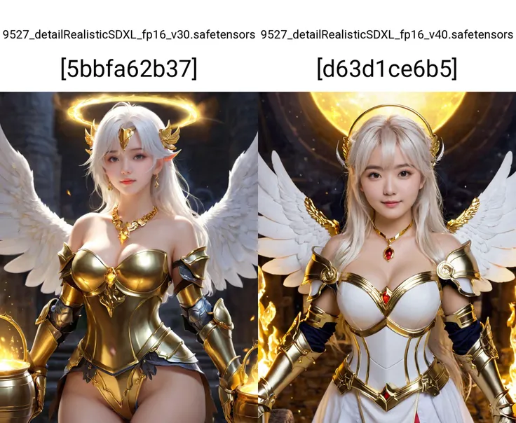 (a cute girl, 22 years old), golden armor, gauntlets, cauldrons, tits, glowing halo, wings, necklace, goddess, white hair