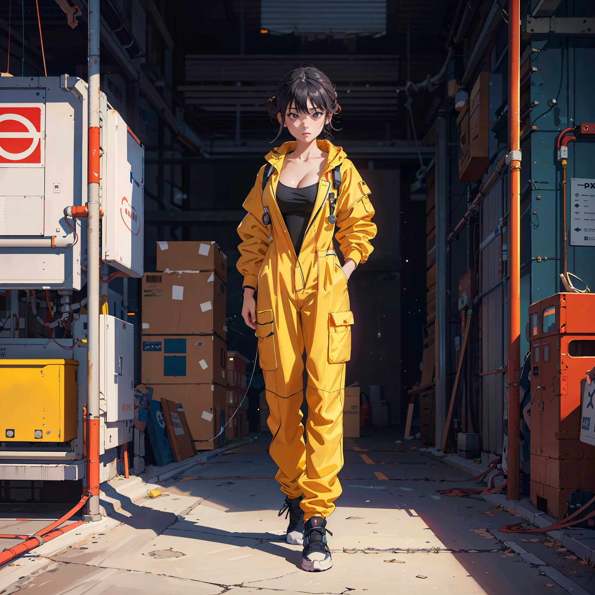masterpiece, best quality, anime style, wide-angle, full body shot, cute_girl wearing pajamas, cleavage, , updo, night sky in background, natural lighting, soft lighting, (featured on pixiv:1.25), trending on artstation, precise line-art, DR (High Dynamic Range), Maximum Clarity And Sharpness, Multi-Layered Textures, <lora:oil2.0_2-512-64:0.5>