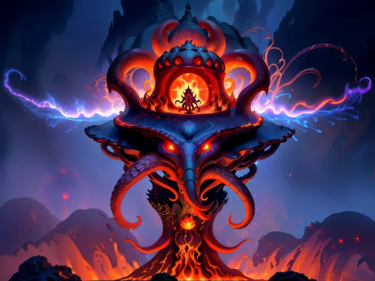 masterpiece shot of an elegant mindflayer made of molten lava in a supernova, disney pixar anime style, volumetric lighting, volumetric fog, <lora:add_detail:0.1> <lora:mindflayer:0.51> <lora:Molten-Fashion-V1:0.1> <lora:SD15_alien-12:0.21>