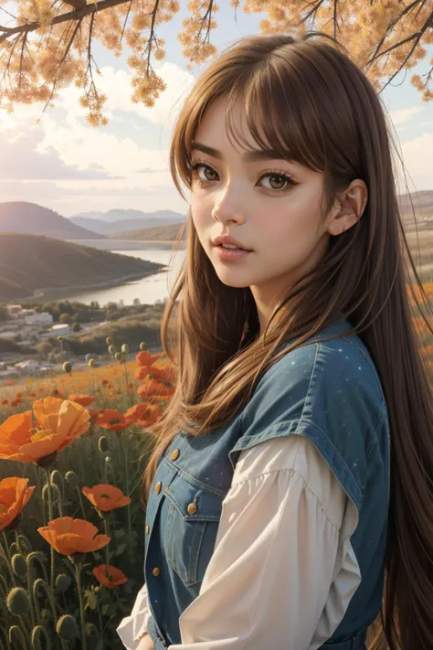 aik0_n0texist, (art by Stephen Shore:1.2) and (Robin Moline:0.7) and (Mary Ellen Mark:0.9) , dramatic Crayons artwork of a Orange mountains with Poppies, hyper detailed, ([Australian Shepherd:Galaxy:2]:1.3) , the Australian Shepherd is very Pastel Goth Art and Cozy, fall background, Spring, Wide view, Overdetailed art, Lustful, Crowcore, Candle light, F/14, complementary colors, under water, halation, High quality, UHD