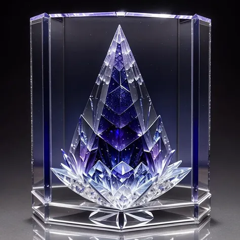 Tanzanite, Intricate crystal formations that resemble frozen flowers, capturing the magic of nature,  inside (( Gemstone display stand )), <lora:epiNoiseoffset_v2Pynoise:2>