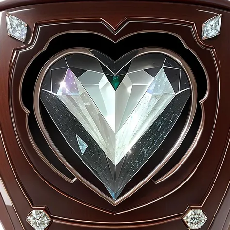 Diamond, Heart, Satiny luster that provides a smooth and silky sheen, inside (( Gemstone cabinet )), <lora:epiNoiseoffset_v2Pynoise:2>
