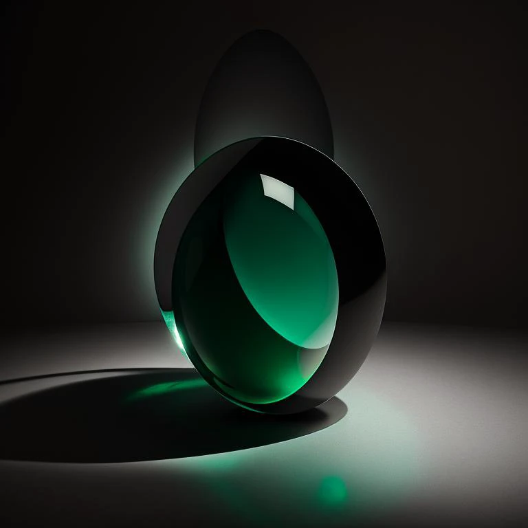 A captivating exploration of light and shadow, playing with contrasts and creating depth, Emerald, Oval, <lora:epiNoiseoffset_v2Pynoise:2>