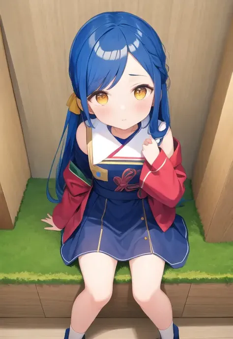 1girl, solo, <lora:Rosemyne1:0.7>, Myne, Rosemyne, blue hair, rosemyne bookworm