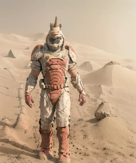 (realistic, mars surface, sand dust, sand dune, sandstorm:1.4), doomicorn, wing, visor, 1man, male focus, muscular, standing menancingly <lora:Doomicorn:0.85>