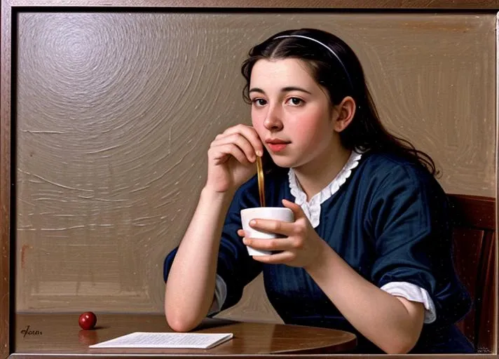 <lora:l0r4n4m3h3r3:1> katabd painting couple drinking coffee damage <lora:pytorch_lora_weights:1>