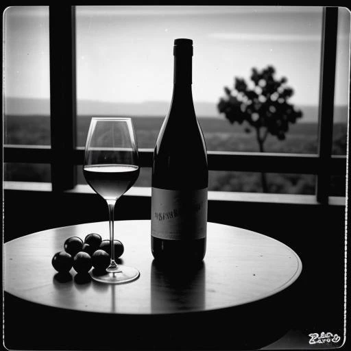 kata_bd vintage photograph monochrome of fruit and wine on top of a table damage black_white <lora:knives_and_time:1> <lora:pytorch_lora_weights:1>