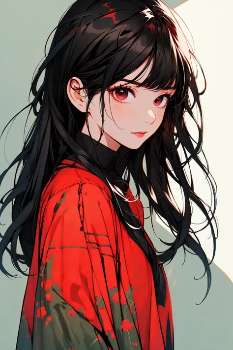 <lora:gakuen_anime:1>1girl, solo, blood rose,red eye