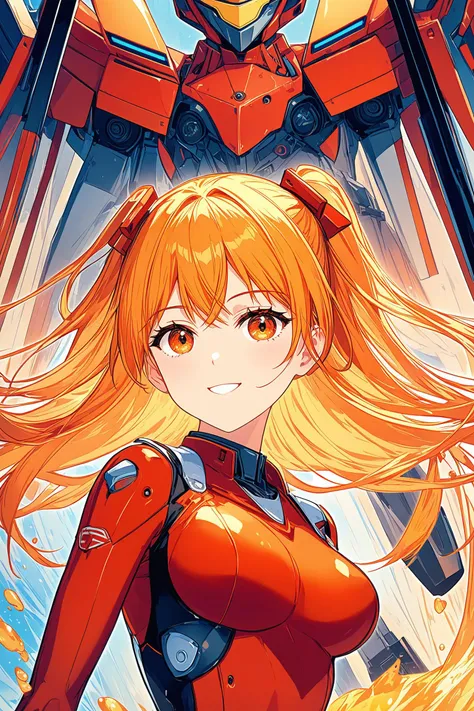 ultra-detailed,(best quality),((masterpiece)),(highres),original,extremely detailed 8K wallpaper,(an extremely delicate and beautiful),
anime,
comic portrait of a souryuu asuka langley,light smile,orange and red palette,splash of emotions,. graphic illustration,comic art,graphic novel art,vibrant,highly detailed,((full body)),
<lora:dan_1w:0.7>,