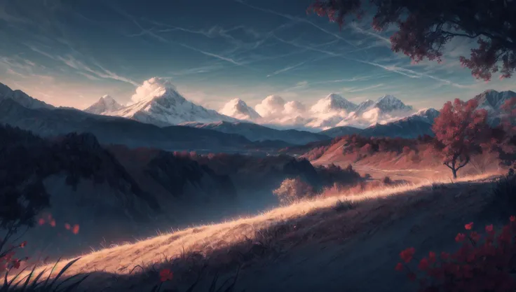 ((masterpiece:1.4,best quality)), cloud, outdoors
(mountains), spring glade, scenery, sky, winter,
(early morning:1.4),morning red, high detail, abundant, 8k, high detail, wallpaper,
<lora:more_details:1.5>, <lora:JW_v2:0.6>