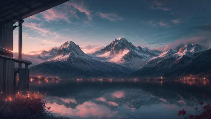 ((masterpiece:1.4,best quality)), cloud, outdoors
(mountains), spring glade, scenery, sky, winter,
(early morning:1.4),morning red, high detail, abundant, 8k, high detail, wallpaper,
<lora:more_details:1.5>, <lora:JW_v2:0.6>
