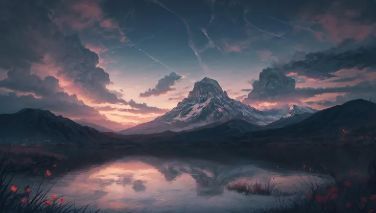 ((masterpiece:1.4,best quality)), cloud, outdoors
(mountains), spring glade, scenery, sky, winter,
(early morning:1.4),morning red, high detail, abundant, 8k, high detail, wallpaper,
<lora:more_details:1.5>, <lora:JW_v2:0.6>