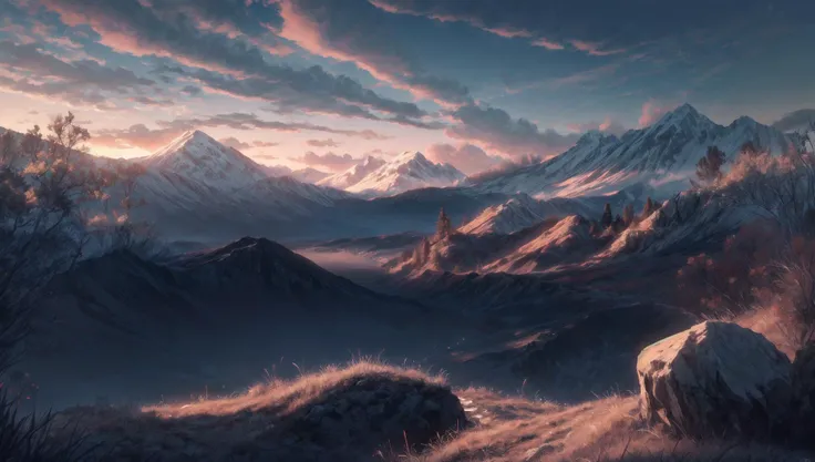 ((masterpiece:1.4,best quality)), cloud, outdoors
(mountains), spring glade, scenery, sky, winter,
(early morning:1.4),morning red, high detail, abundant, 8k, high detail, wallpaper,
<lora:more_details:1.5>, <lora:JW_v2:0.6>