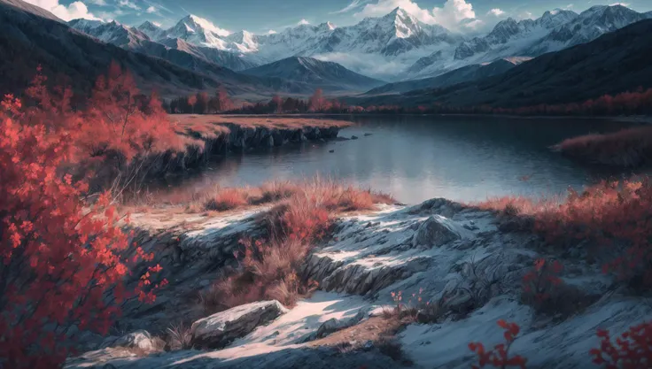 ((masterpiece:1.4,best quality)), cloud, outdoors
(mountains), spring glade, scenery, sky, winter,
(early morning:1.4),morning red, high detail, abundant, 8k, high detail, wallpaper,
<lora:more_details:1.5>, <lora:JW_v2:0.6>