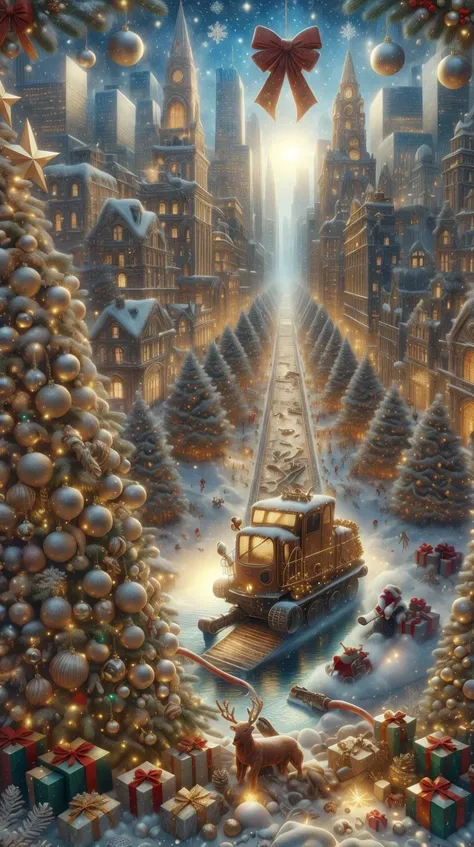 <lora:ChristmasDecorativeStyle:1>ChristmasDecorativeStyle a fossil being cleaned to reveal a prehistoric cityscape within, (Masterpiece:1.3) (best quality:1.2) (high quality:1.1)