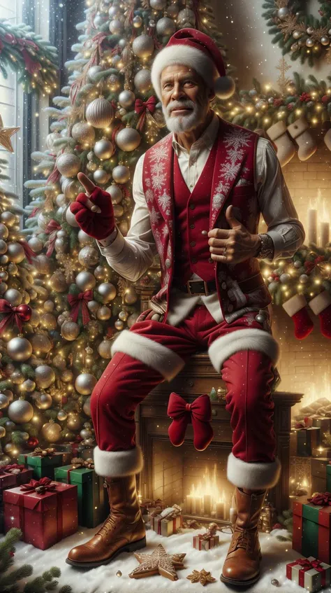 <lora:ChristmasDecorativeStyle:1>ChristmasDecorativeStyle vest, (Masterpiece:1.3) (best quality:1.2) (high quality:1.1)
