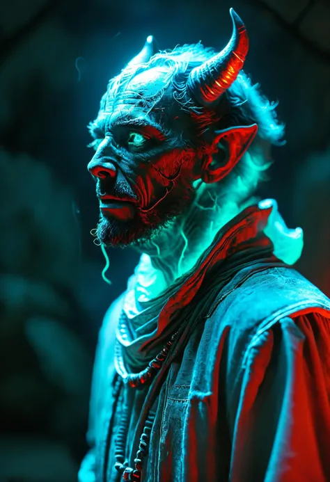 But the Lord said Go to the devil, <lora:Epic_Surreal:0.8>, <lora:MJ52:0.8>, Neon Lighting, <lora:Bio-Luminescence:0.8> bioluminescent, glowing